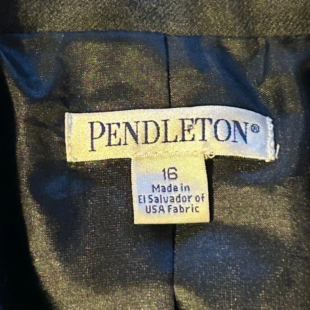 Pendleton Gray 100% Wool 2 Button Blazer Jacket C… - image 2